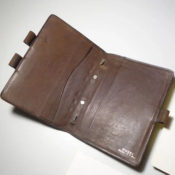 Vintage 1974 Gucci Leather Suede Mini Agenda Made In Italy With Ballpoint Pen